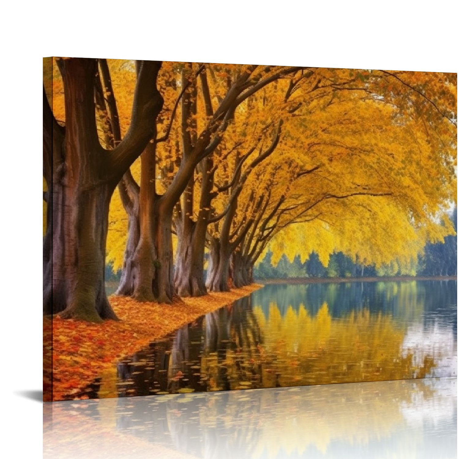 Vibrant Fall Landscape Canvas - Eco Elegance Wall Art - DipaliZ main image 0