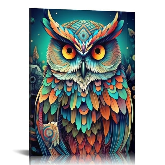JRXY Canvas Wall Art Bathroom Decor Owl Picture Canvas Poster Print Modern Animal Artwork for Living Room Bedroom Murals Home Decor 16x20 in