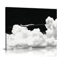 thumbnail image 1 of JRXY Canvas Wall Art Decor White cloud on black Print Pictures Poster Artwork Framed Paintings for Living Room  Bathroom Bedroom Decorations 16x12in, 1 of 4
