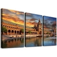 thumbnail image 1 of JRXY  Canvas Wall Art Seville Spain Posters Pictures Wall Decor Landscape Canvas Prints、For Living Room、Bedroom、Office 12''x16''X3 Panels 12x16x3pcs, 1 of 4