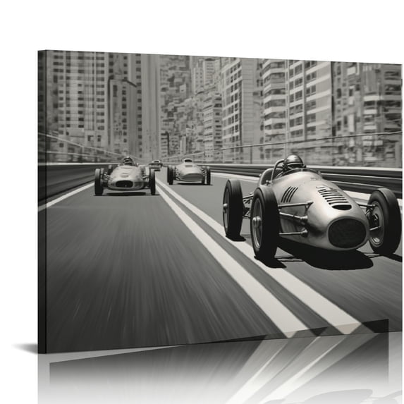 JRXY Car Posters Vintage Wonderful Black and White Racing Car Wall Posters Canvas Wall Art Prints for Wall Decor Room Decor Bedroom Decor Gifts 20x16 inch Picture 4