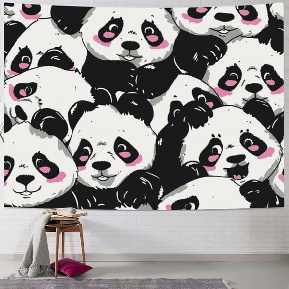 JRXY Cartoon Panda Super Soft Cozy Tapestry Painting