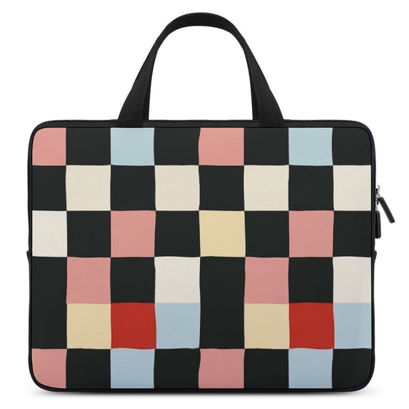JRXY Checkered Pattern Diving Fabric Laptop Bag Computer Protective Handle Case 12inch