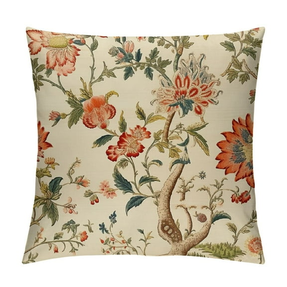 JRXY  Chinoiserie Pillow Covers,Flower and Bird Throw Pillow Cover Decor Outdoor Pillows Suitable for Couch Pillows Living Room Bedroom White