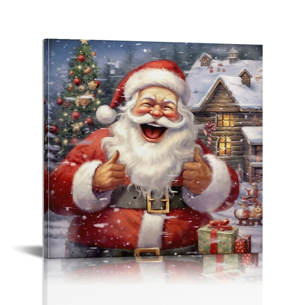 JRXY Christmas Wall Art Santa Claus Pictures Winter Snowman Canvas ...
