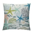 thumbnail image 1 of JRXY  Coastal King Pillow Cases - Microfiber Bed Throw Pillow Covers, Blue Teal Coral Summer Beach Nautical Starfish Decorative Lumbar Pillow Cover with Envelope Closure for Sofa/Travel White, 1 of 5