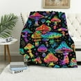 thumbnail image 1 of JRXY Colorful Mushrooms Blanket Enlarged Colorful Mushroom Plush Throw Blanket,Decor All Season, Rainbow Colorful Kawaii Fungus Flannel Blanket for Sofa Couch Bedroom Decor Throw White, 1 of 6