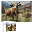 thumbnail image 1 of JRXY Cow with Long Horns Wooden Jigsaw Puzzle Gift for Family Friends 300 PCS, 1 of 4