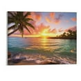thumbnail image 1 of JRXY DB2475 Canvas Wall Art Beach Sunset Ocean Waves Nature Pictures Canvas Print Frame Picture for Living Room Bedroom Kitchen Home and Office Wall Decor - 20x16 Inch picture1, 1 of 3