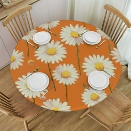 Groovy Daisy Retro Boho Tablecloth - 3 Pack, 54x108 Inch, Waterproof Disposable For 70s Parties & Decor