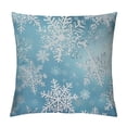 thumbnail image 1 of JRXY Decorative Cushion Merry Christmas Blue Snow Winter Throw Pillow Covers with Snowflakes Falling White Crystal Forest Square Pillowcases for Bed Sofa Set 24x24in, 1 of 5