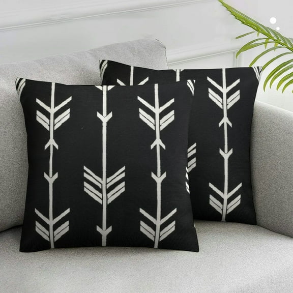 JRXY   Decorative Geometric  Throw Pillow Covers - Modern Pattern Square Pillow Cushion Case for Sofa Couch Bed Home Outdoor Car (Black) White
