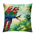 thumbnail image 1 of JRXY Decorative Throw Pillow Covers Summer Colorful Hawaiian Tropical Plants Palm Leaf Pillows Cover Parrots Sea Beach Hawaiian Palm Tree Banana Leaf Flowers Outdoor Pillows Covers White, 1 of 5
