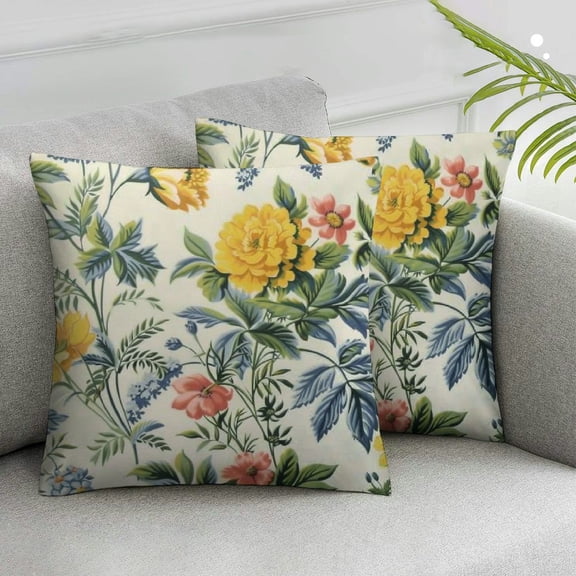 JRXY Decorative Throw Square Pillow Case Cover ,Cushion Covers Floral Pattern Roses Printing  Home Sofa Decor 2-Pack Pillowcase 12x12in