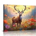 thumbnail image 1 of JRXY  Deer Wall Art: Deer Decorations, Elk Decor, Wildlife Wall Art, Deer Pictures for Home with Forest and Wildlife Canvas Wall Decoration. 20x16in, 1 of 6