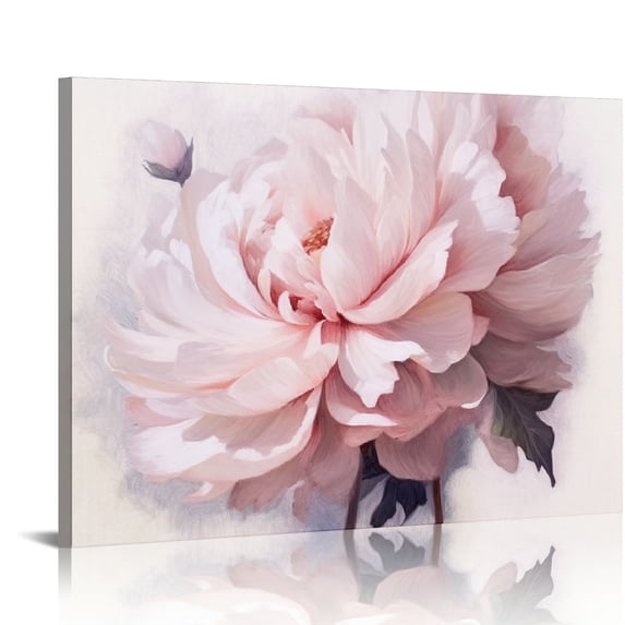 JRXY Detailed Peony Petals Canvas Wall Art 20x16in