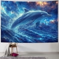thumbnail image 1 of JRXY Dolphins Swimming in the Ocean Tapestry Painting, 1 of 6