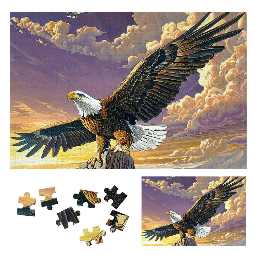 JRXY Eagle Sky Clouds Wooden Jigsaw Puzzle for Adults and Kids ...