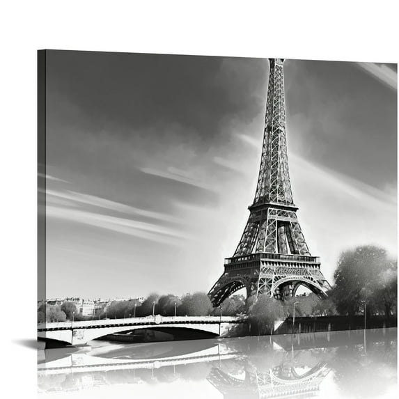 JRXY Effiel Tower Canvas Painting Picture City Building Landscape Wall Art Modern Printing Ready to Hang picture2