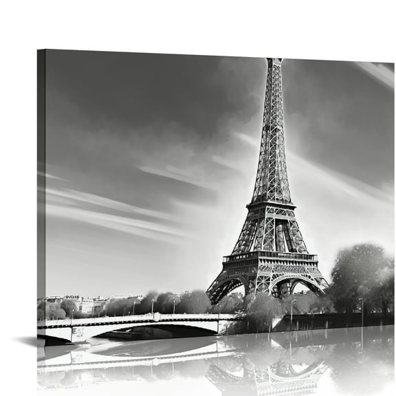 JRXY Effiel Tower Canvas Painting Picture City Building Landscape Wall Art Modern Printing Ready to Hang picture2