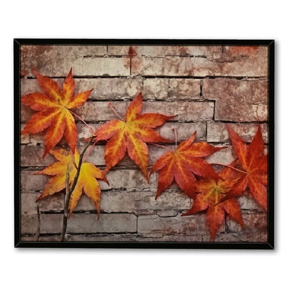 JRXY Fall Decor Maple Leaf Canvas Wall Art Prints Colored Autumn Drawing Paintings Artwork for Home Decor Bedroom Living Room Farmhouse Porch 20x16in