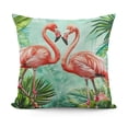 thumbnail image 1 of JRXY Flamingos Throw Pillow Cover, Tropical Leaves Flowers Bird Pillowcase Soft Home Decorative Pillow cases Double Sided Cushion Covers for Indoor Outdoor Bedroom and Car 20x20in, 1 of 5