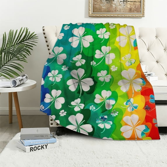 JRXY Flannel Fleece Blanket Anti-Pilling Soft Cozy Lightweight Durable White