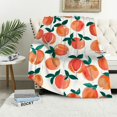 thumbnail image 1 of JRXY Flannel Fleece Blanket - Georgia Peaches Watercolor Peach - Anti-Pilling, Soft & Cozy, Multi-Functional - Available in Multiple Sizes White, 1 of 6