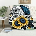 thumbnail image 1 of JRXY Flannel Fleece Blanket Sunflower Faith Love Hope Family (Light Brown, Bright) - Soft, Cozy, and Versatile White, 1 of 6