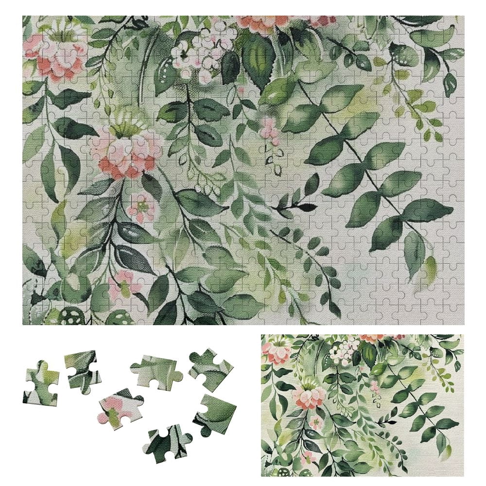 JRXY Floral Design Flowers Fine Foliage Wooden Jigsaw Puzzle for Adults ...