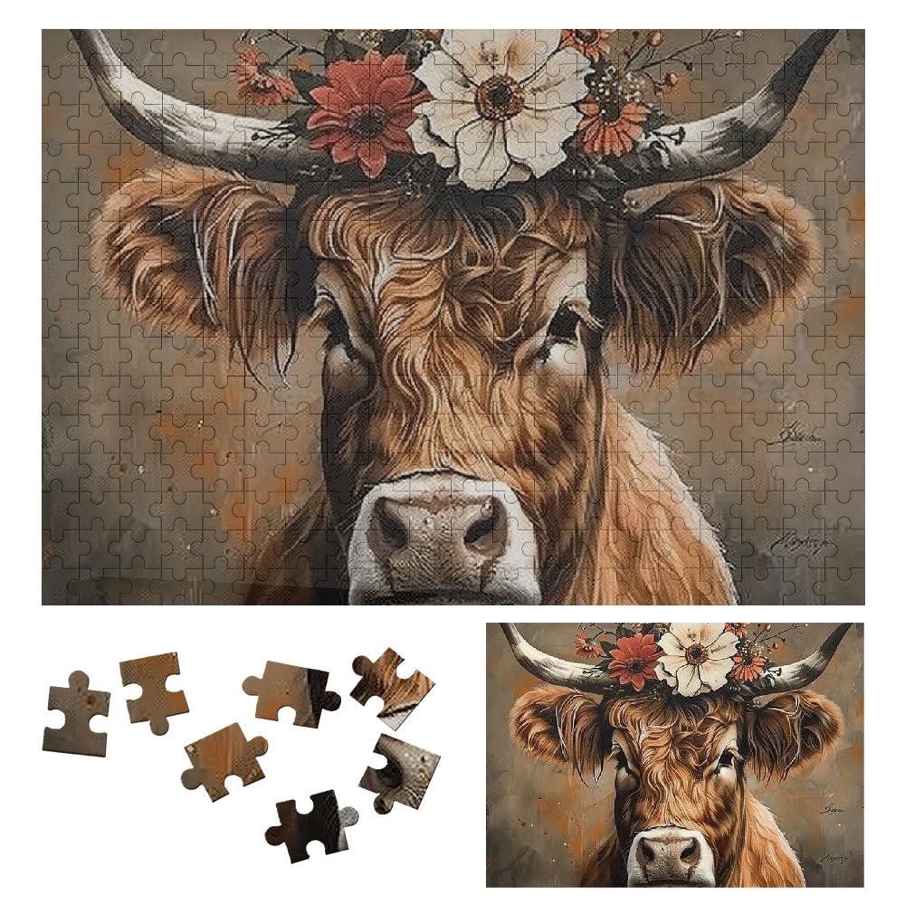 JRXY Flower Crown Wooden Jigsaw Puzzle for Adults and Kids Gift for ...