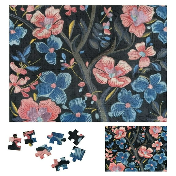 JRXY Flower Pattern Wooden Jigsaw Puzzle Challenging Difficult Wood Puzzles for Adults Gift 500 PCS