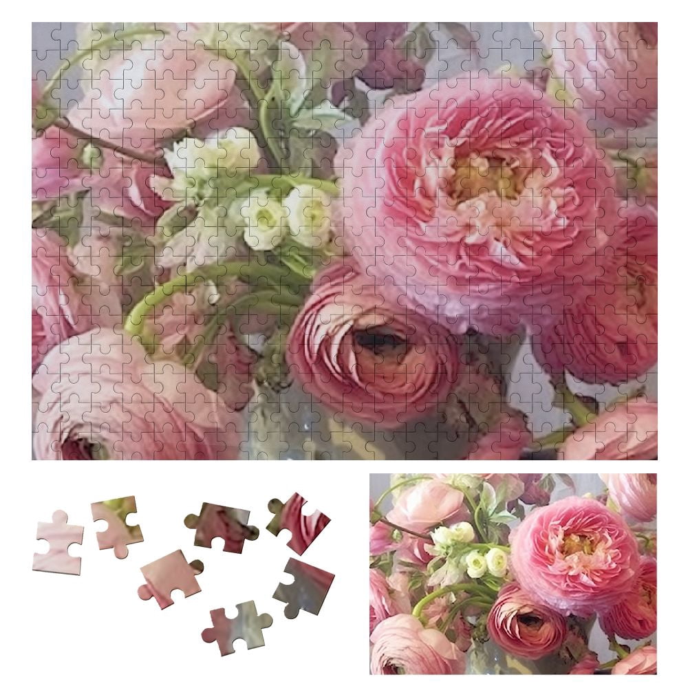 JRXY Flowers Bouquet Table Wooden Jigsaw Puzzle for Adults and Kids ...