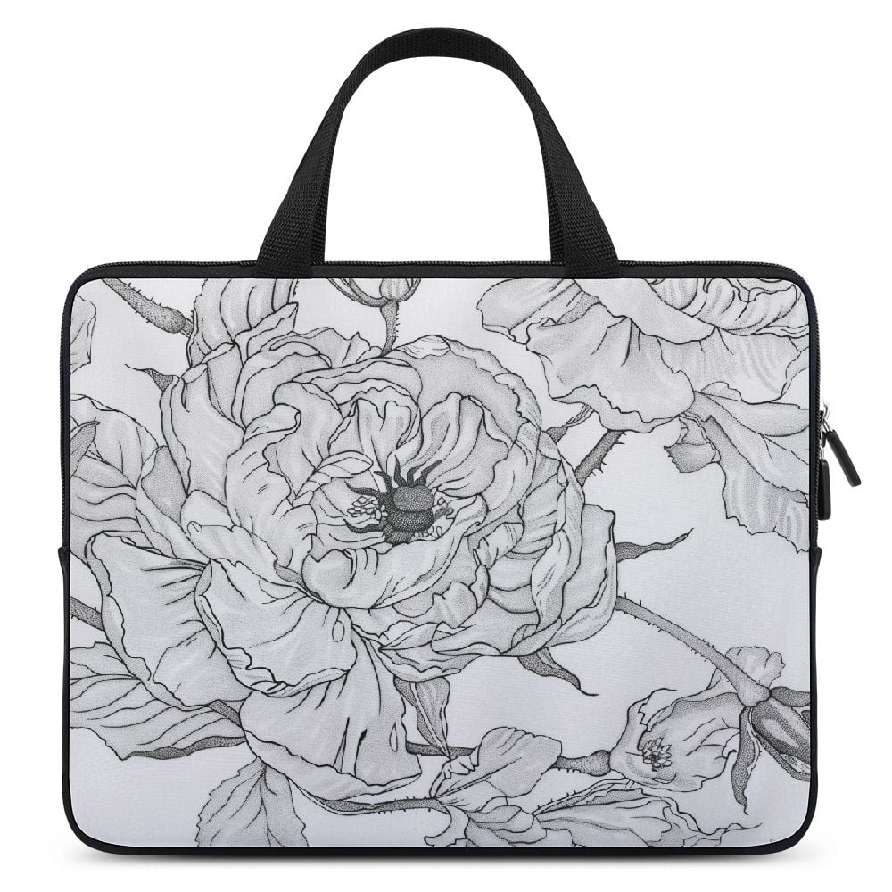 JRXY Flowers Leaves Bug Laptop Bag Diving Fabric Computer Protective Handle Case 15inch