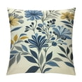 thumbnail image 1 of JRXY Flowers Outdoor Pillow Covers, Teal Grey Mustard Yellow Floral Decorative Throw Pillows Cover,Spring Summer Navy blue Leaf Square Pillowcase Decor Gifts for Home Patio Couch Sofa White, 1 of 5