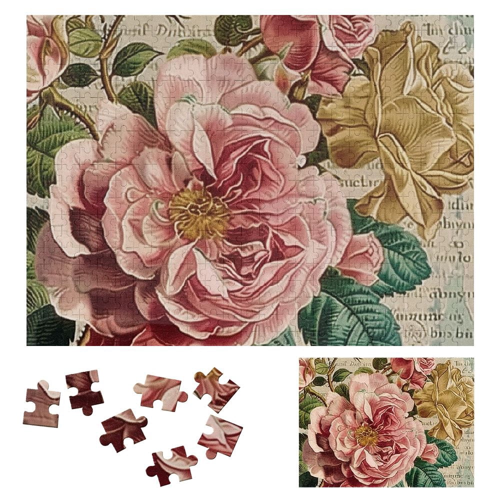 JRXY Flowers Roses Postcard Wooden Jigsaw Puzzle For Adults And Kids jrxy-flowers-roses-postcard-wooden-jigsaw-puzzle-for-adults-and-kids