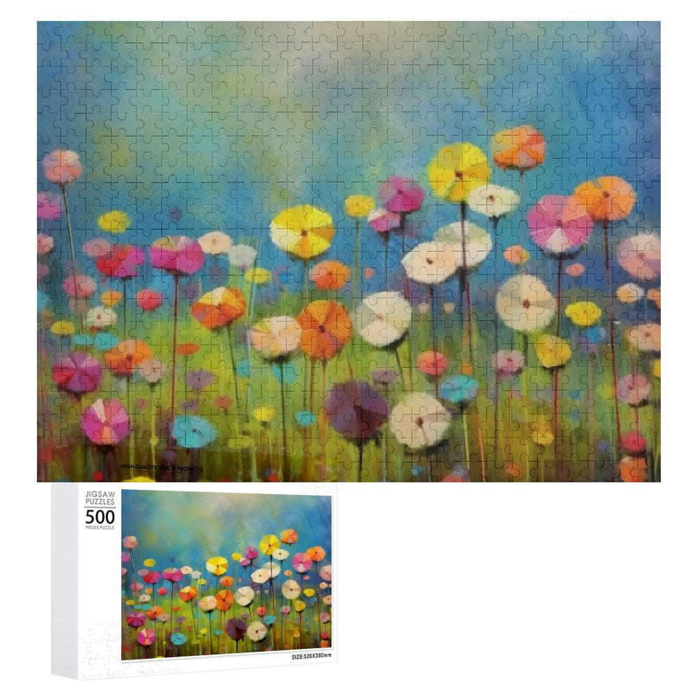 JRXY Flowers Sky Field Wooden Puzzle Game Toy Gift for Family Friends ...