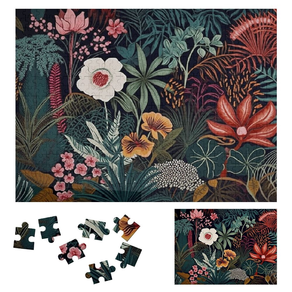 JRXY Flowers Wooden Jigsaw Puzzle Challenging Difficult Wood Puzzles ...