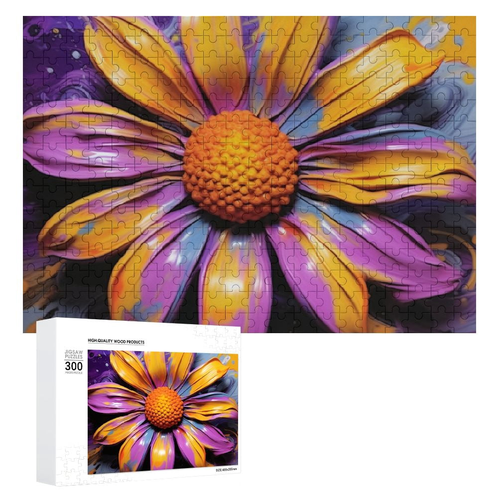 JRXY Flowers Wooden Jigsaw Puzzle for Adults and Kids Gift for Family ...