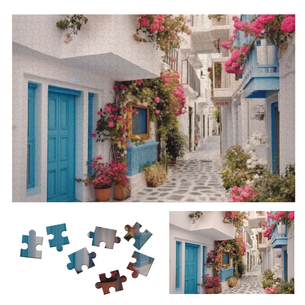 JRXY Flowers Wooden Jigsaw Puzzle for Adults and Kids - Gift for Family ...
