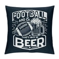 thumbnail image 1 of JRXY Football and Beer Throw Pillow Covers Decorative Square Pillowcases for Couch White, 1 of 5