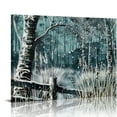 thumbnail image 1 of JRXY Forest Canvas Wall Art for Bedroom Natural Landscape Painting Abstract Nature Night Scenery Print Winter Snow Covered Trees Picture Modern Framed Artwork for Home Living Room Bathroom picture 2, 1 of 6