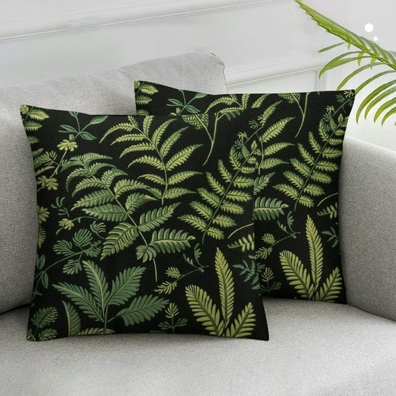JRXY Forest Decor,Forest Green throw Pillow Covers,Plant Pillow,Botanical Decor,Throw Pillow Covers,fairycore Room Decor,Set of 2 White