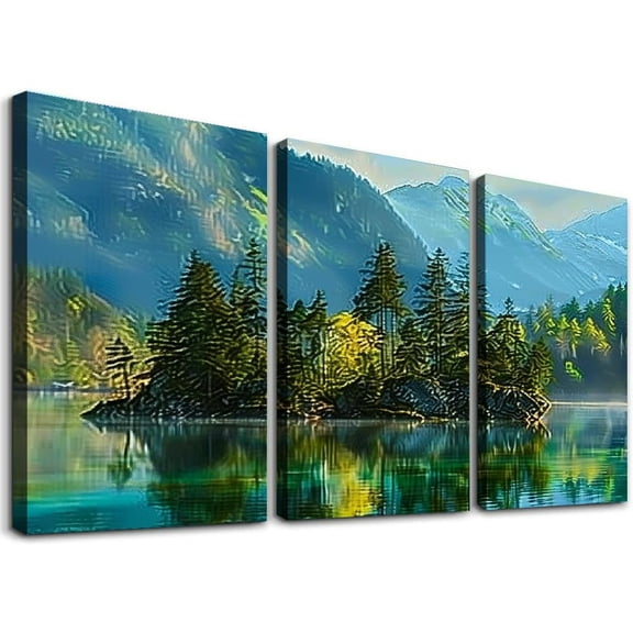 JRXY Four Seasons Landscape Canvas Wall Art Decor - Spring Summer Autumn Winter Colorful Tree Modern Nature Forest Prints Artwork Picture for Bathroom Office Decoration,3 pcs 12x16x3pcs