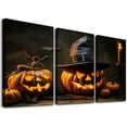thumbnail image 1 of JRXY Framed Canvas Print Wall Art Creepy Witch Pumpkin Skull Celebration & Holiday Halloween Photography Modern Art Decorative for Living Room Bedroom Corporate Office 12x16 Inches 3 Panels 12x16x3pcs, 1 of 4