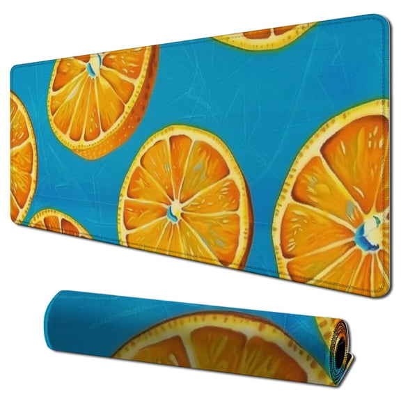 JRXY Fresh Orange Fruit Mouse Pad - Extended Size 31.5 x 11.8 Inch 31.5x11.8 in