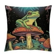 thumbnail image 1 of JRXY  Frog Mushroom a Blessing Throw Pillow Case, Funny Animal Decor,Motivational Encouragement Quote for Living Room Bedroom Couch Sofa,Gifts for Frog Lovers White, 1 of 5