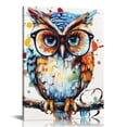 thumbnail image 1 of JRXY  Funny Owl Canvas Wall Art Colorful Animal Painting Prints for Modern Room Bedroom Decoration 12x16 in, 1 of 5