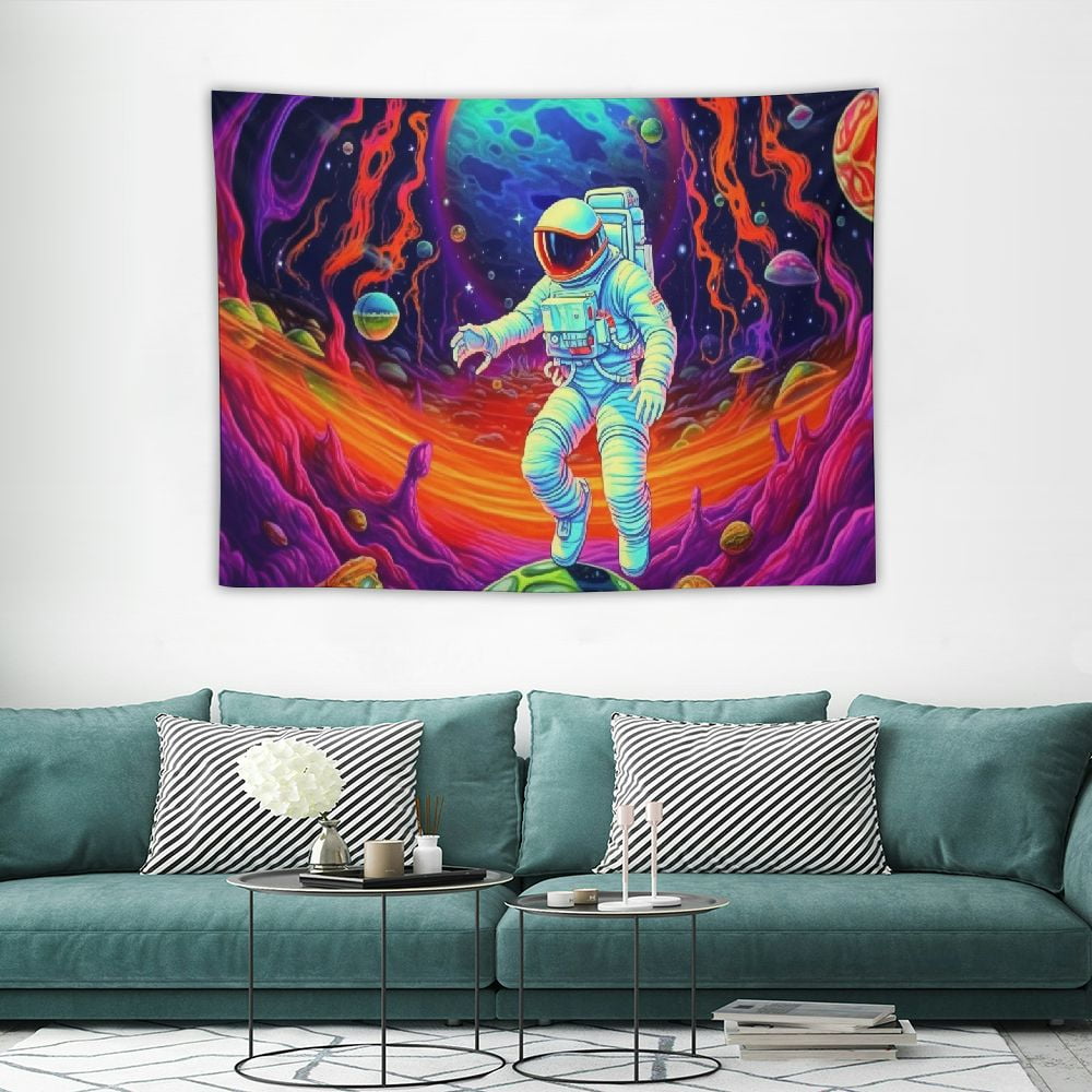 Tapisserie Spatiale Laser - Décoration Galaxie Et Vaisseau Spatial - Big Emporium Store
