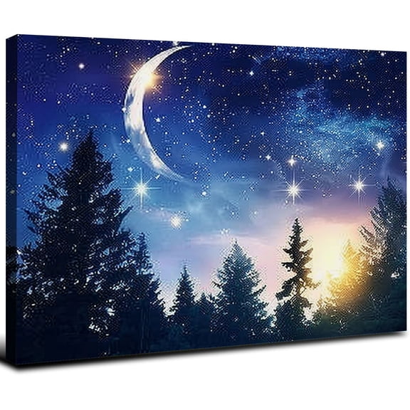 JRXY Galaxy Wall Decor for Room Canvas Wall Art Colorful Nebula Starry Cosmic  Astronomy Poster Modern living room Bedroom Aurora Nature Landscape  20x16inch